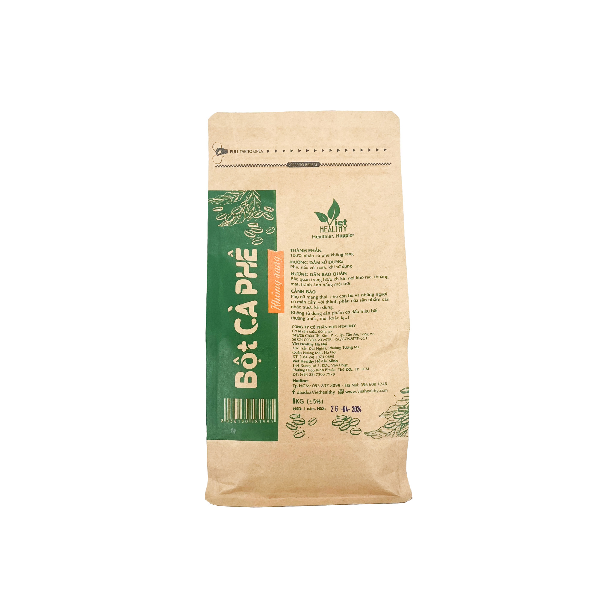 Bột Cà phê không rang 1kg