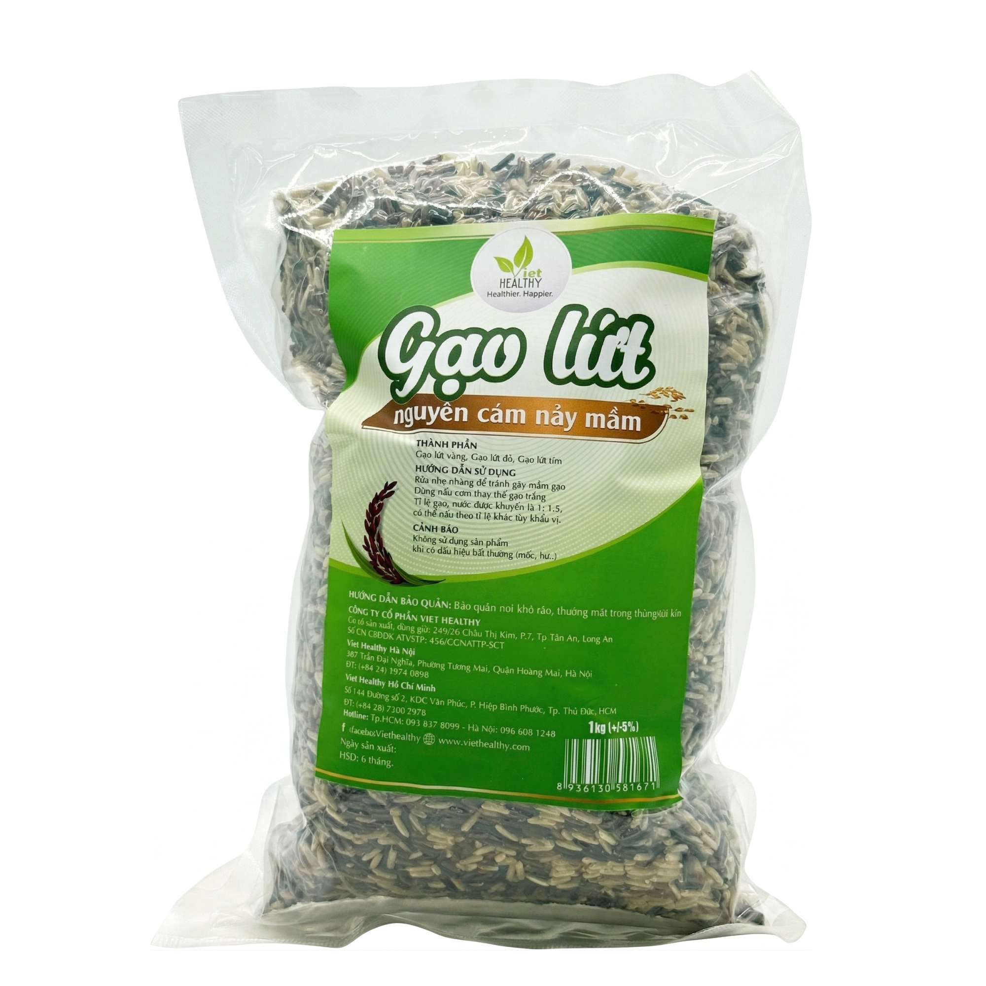 Gạo lứt nguyên cám nảy mầm 1kg