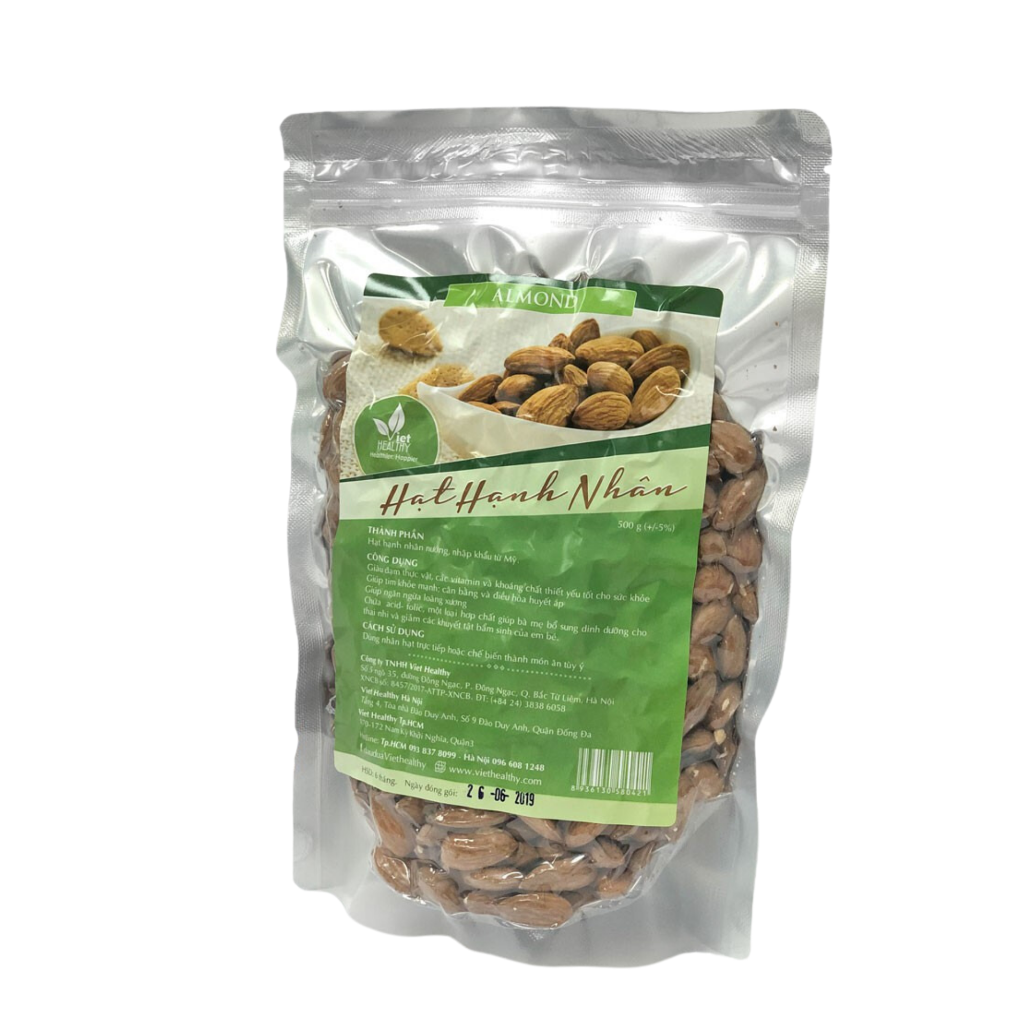 Nhân hạt Hạnh nhân 500g