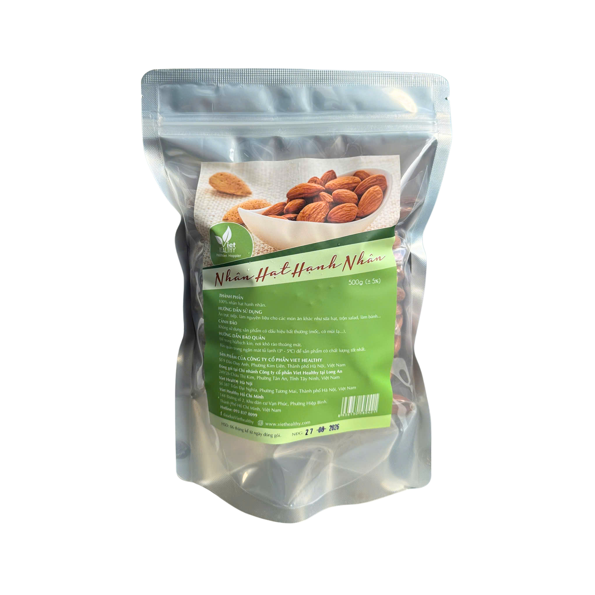 Nhân hạt Hạnh nhân 500g