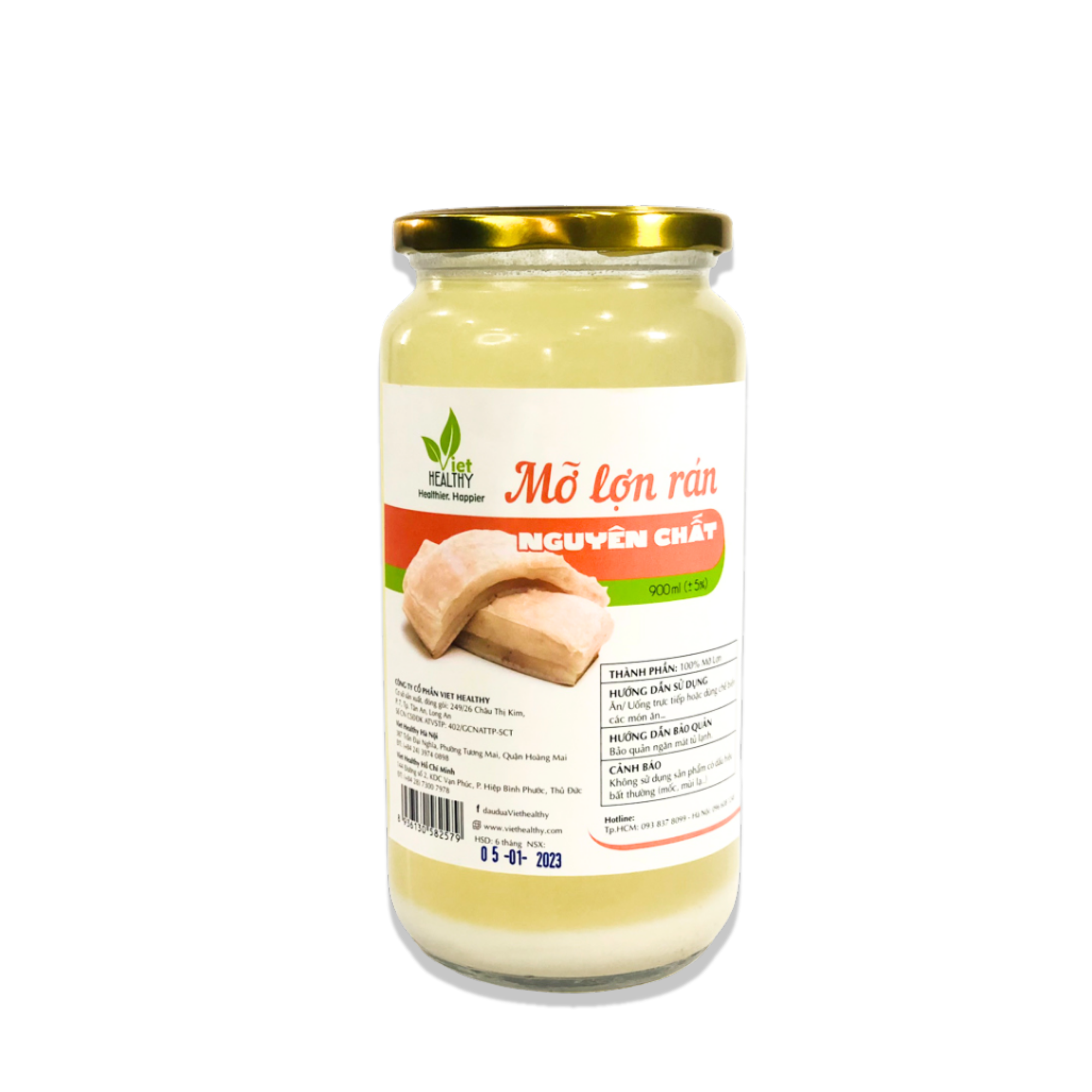 Mỡ Lợn rán nguyên chất 900ml
